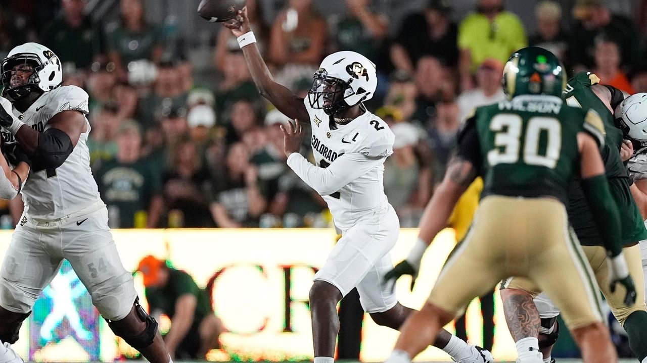 Colorado quarterback Shedeur Sanders gives props to his much-maligned offensive line after big game