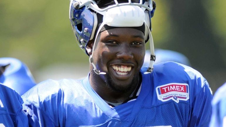 New York Giants Jason Pierre-Paul (90) during NFL football training...