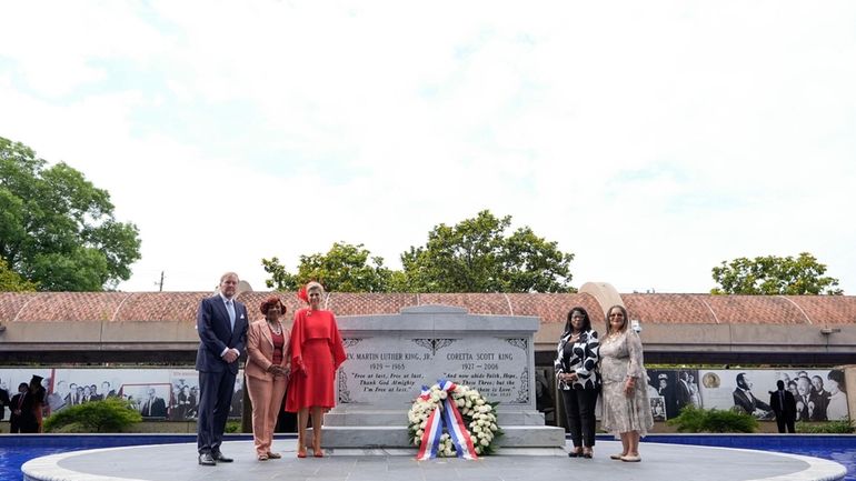 From left to right, King Willem-Alexander, King's daughter Bernice King...