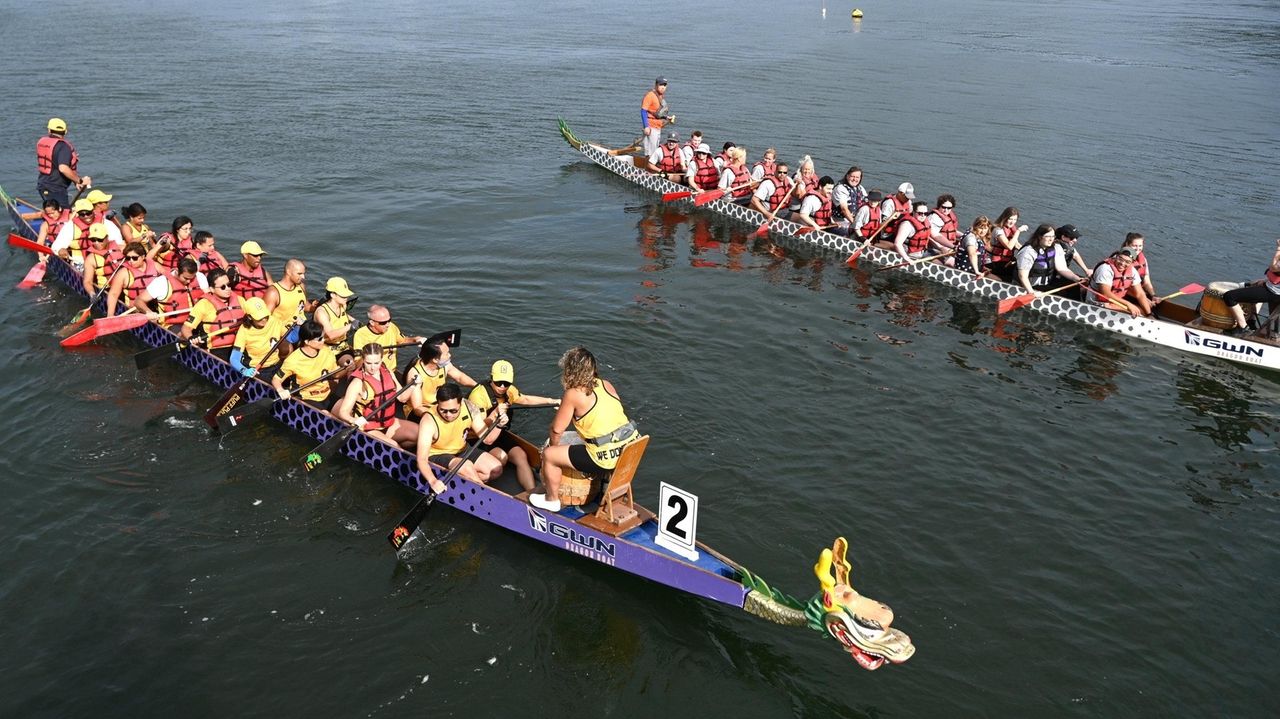 Dragon boats compete in Port Jefferson Harbor Newsday