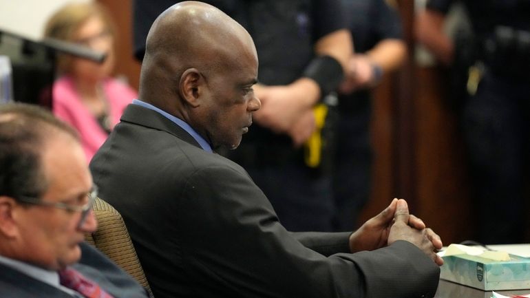 Former Houston police officer Gerald Goines sits during his felony...