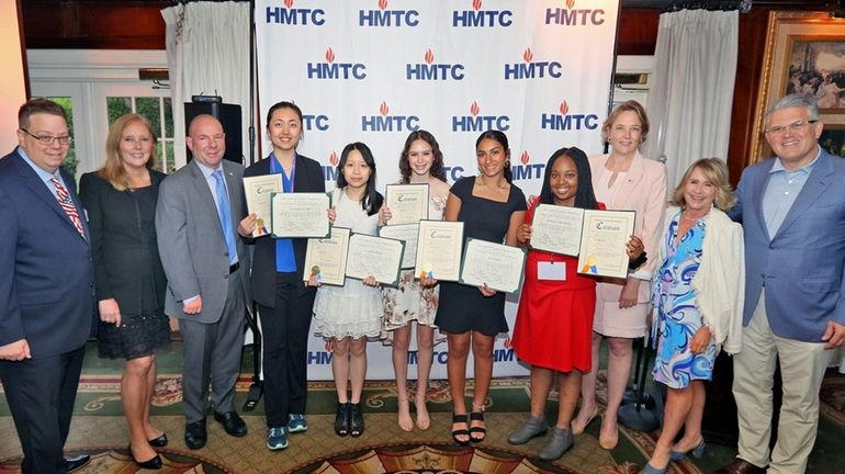 Long Island students who won Friedlander Upstander Awards from the...
