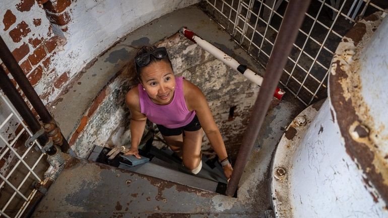 Farmingdale resident Jane Mercado, 42, visits the Fire Island Lighthouse on Aug. 30.