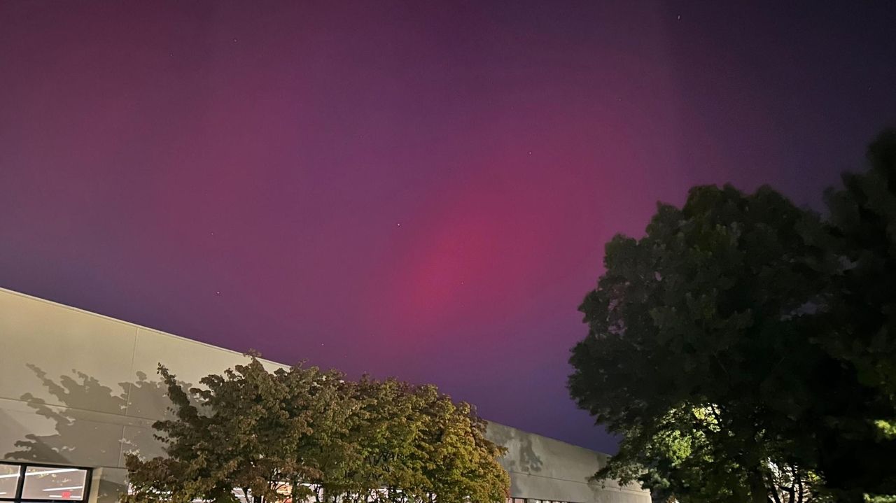 Aurora Borealis lights over Long Island skies Thursday night, amid