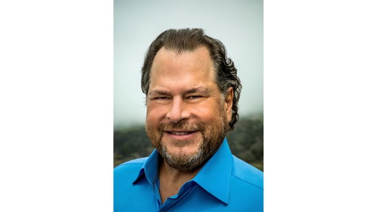 In this undated photo provided by Salesforce, CEO Marc Benioff...