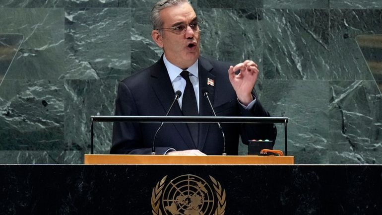 Dominican Republic President Luis Rodolfo Abinader Corona addresses the 79th...