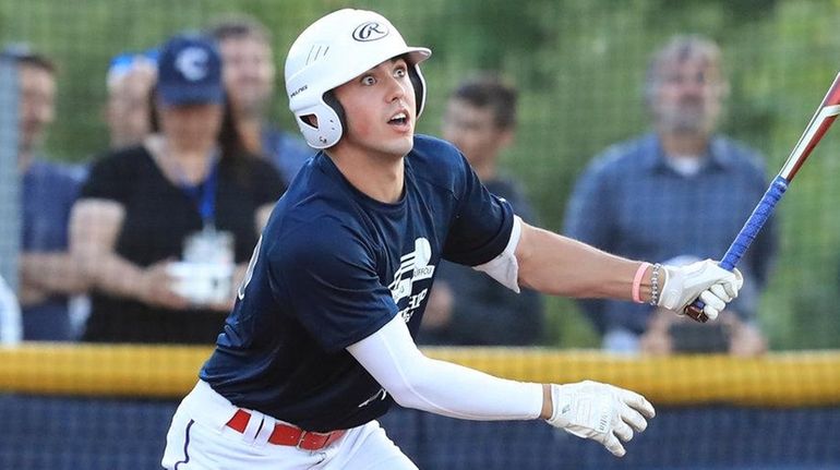 Brian Morrell of Shoreham-Wading River bats during the Blue Chip...