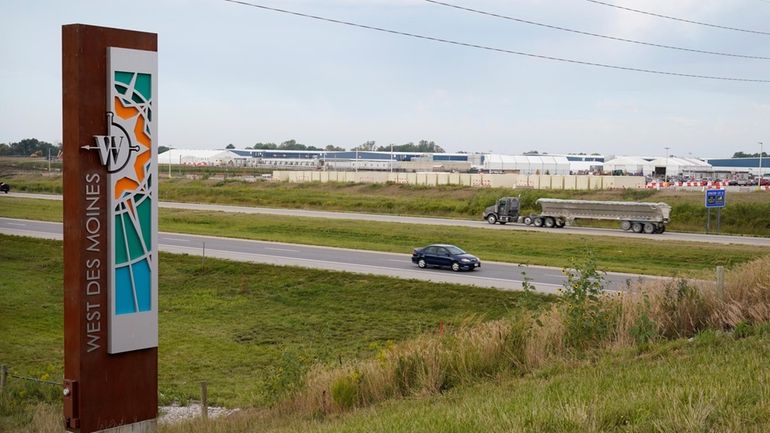 Traffic on Interstate 35 passes a Microsoft data center on...