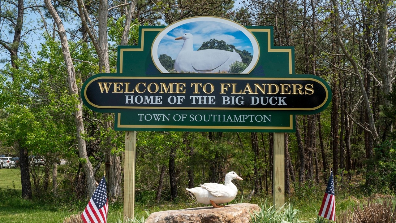 Flanders community feeling ducky over new welcome sign - Newsday