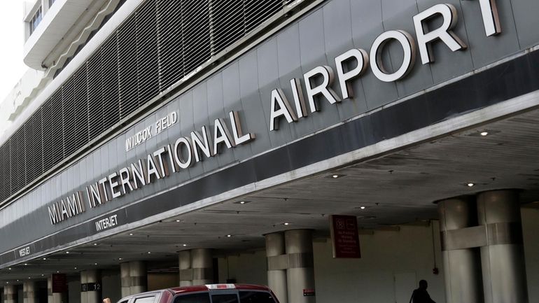 A vehicle is parked outside of the Miami International Airport,...