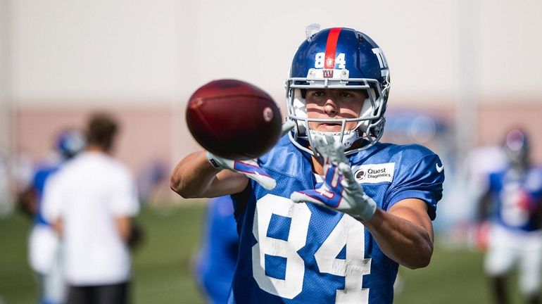 David Sills at Giants training camp on Aug. 17, 2020.