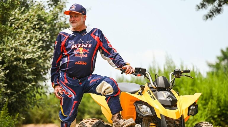 Marc Leibowitz, seen here with an ATV on the track...