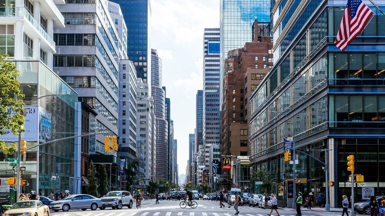 Third Avenue in midtown Manhattan. Office vacancies in New York...