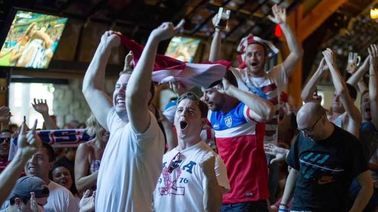 Soccer fans gathered at Plattduetsche Park Restaurant to watch the...