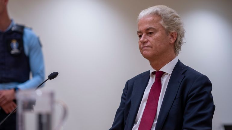 Anti-Islam lawmaker Geert Wilders, takes his seat at the high...