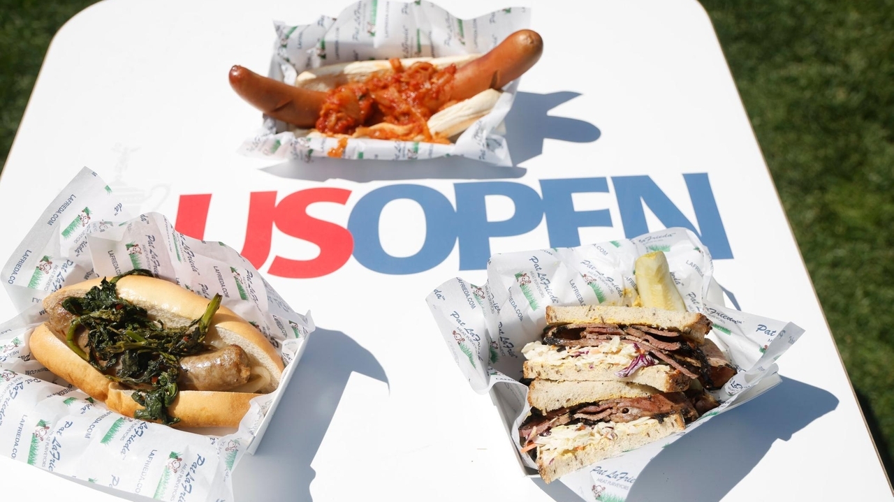 Checking out the food and drink options at the U.S. Open in Southampton