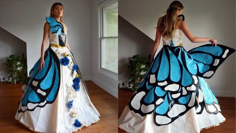 Jessica Ong, of Great Neck, created this prom dress from...