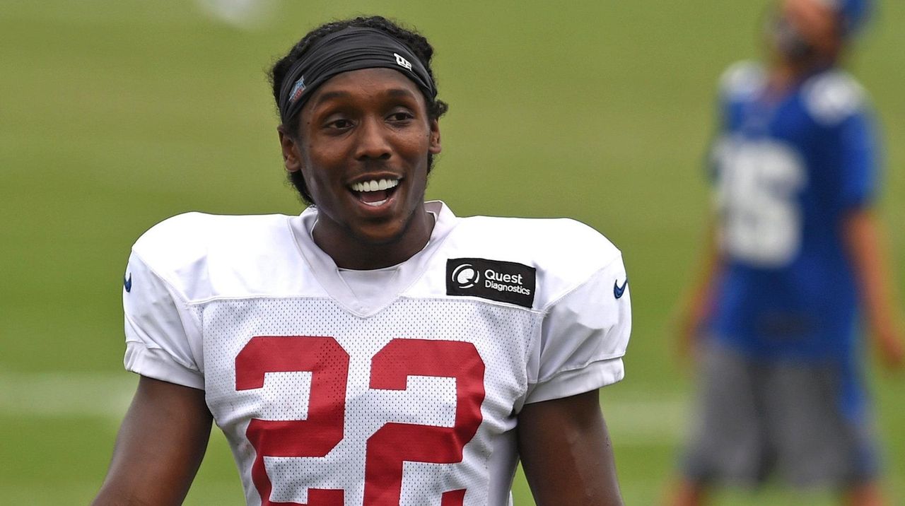 New York Giants cornerback Adoree' Jackson (22) reacts against the