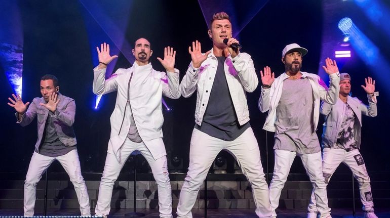 Backstreet Boys members, from left, Howie Dorough, Kevin Richardson, Nick...