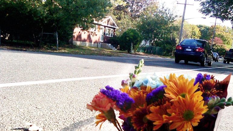 Flowers are left at scene where Daniel Fanuele was struck...