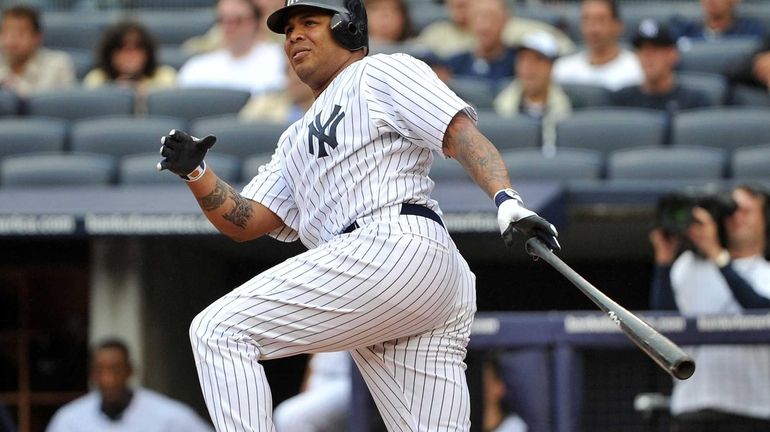 Andruw Jones of the Atlanta Braves prepares to bat during the game