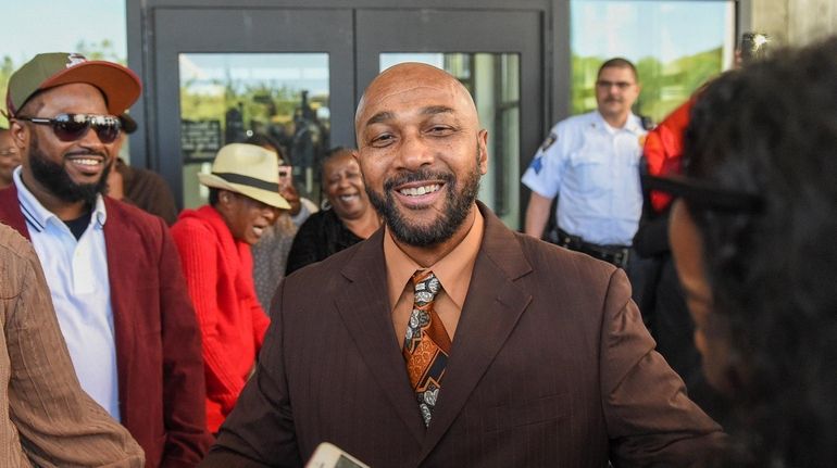 Keith Bush as he leaves Suffolk County Court in Riverhead...