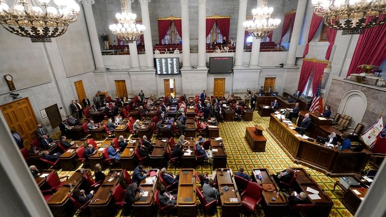 The Tennessee House of Representatives meets, Oct. 27, 2021, in...