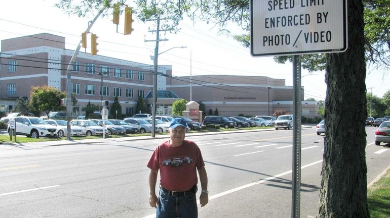 Pete Leonetti says the warning sign at Plainedge Middle School...