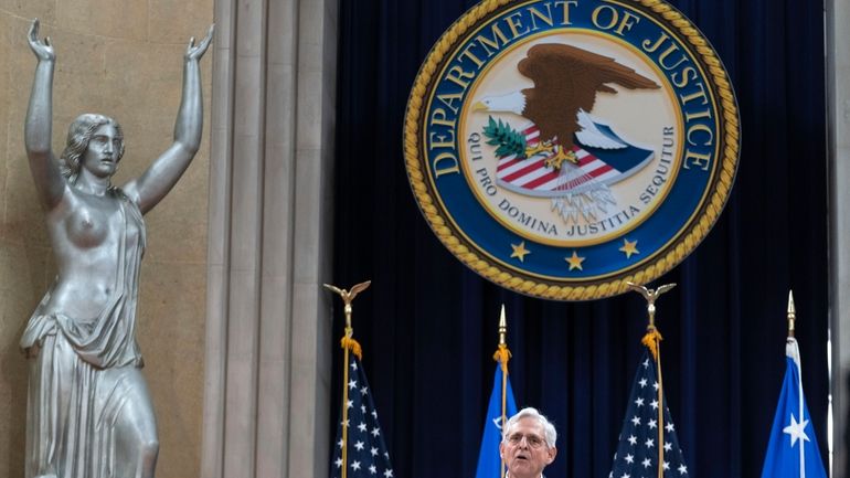 Attorney General Merrick Garland speaks to the U.S. Attorneys who...