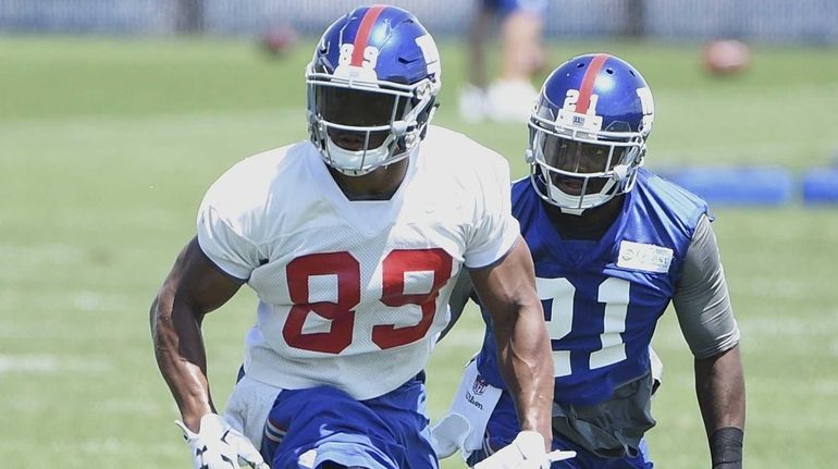 New York Giants tight end Jerome Cunningham is shown in...