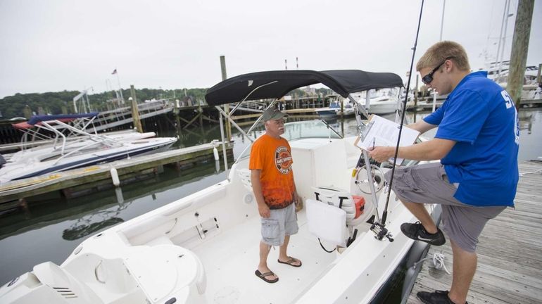 Scott McMaster from Holbrook, boards a Striper for a day...