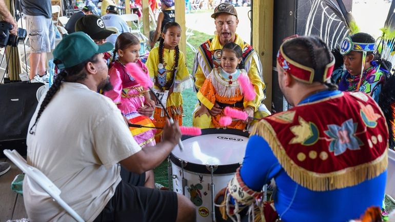 One of many drum circles that are performig at the...