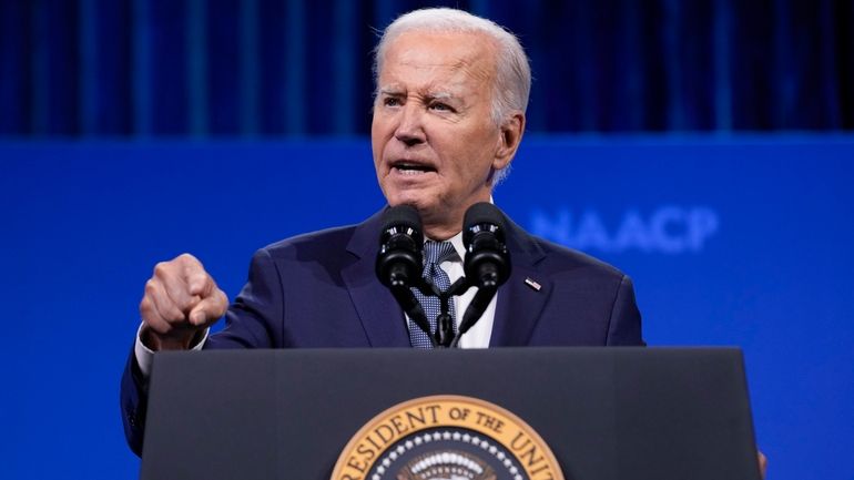 President Joe Biden speaks at the 115th NAACP National Convention...