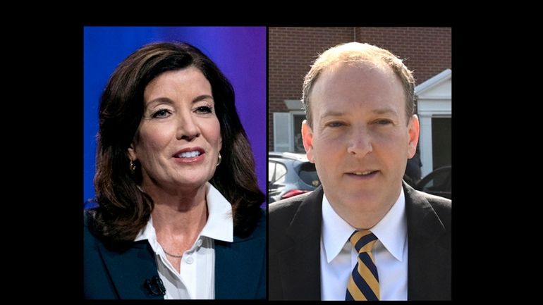 Democratic New York Gov. Kathy Hochul and Rep. Lee Zeldin (R-Shirley)...