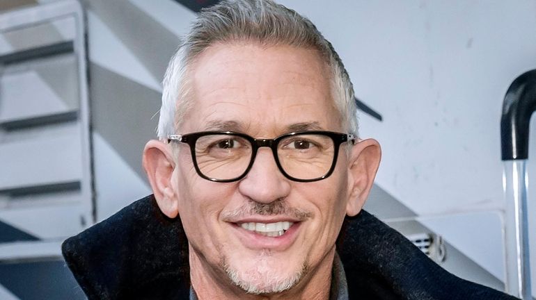 Gary Lineker arrives at the Etihad Stadium in Manchester, England,...