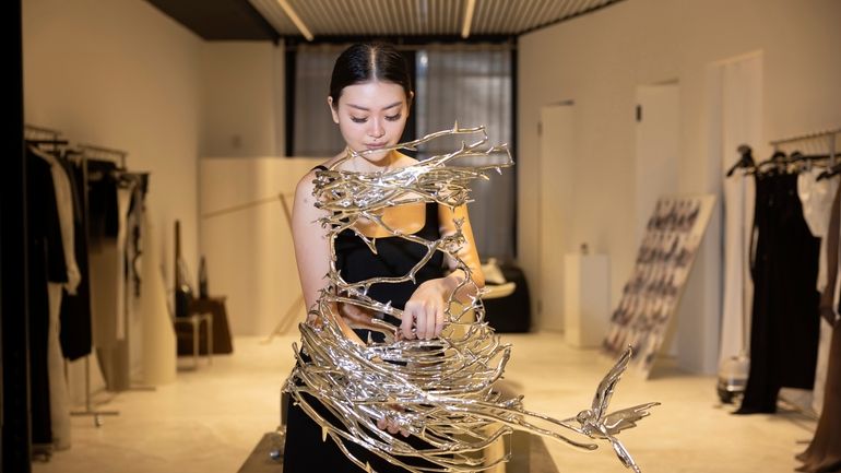 Singapore designer Grace Ling displays 3D printed designs from her...