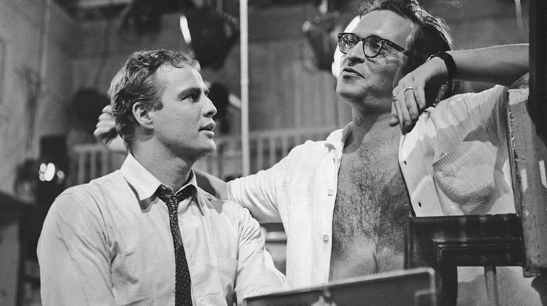 Marlon Brando and director Sidney Lumet on the set of...