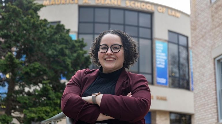 Sierra Sánchez outside the Maurice A. Deane School of Law at...