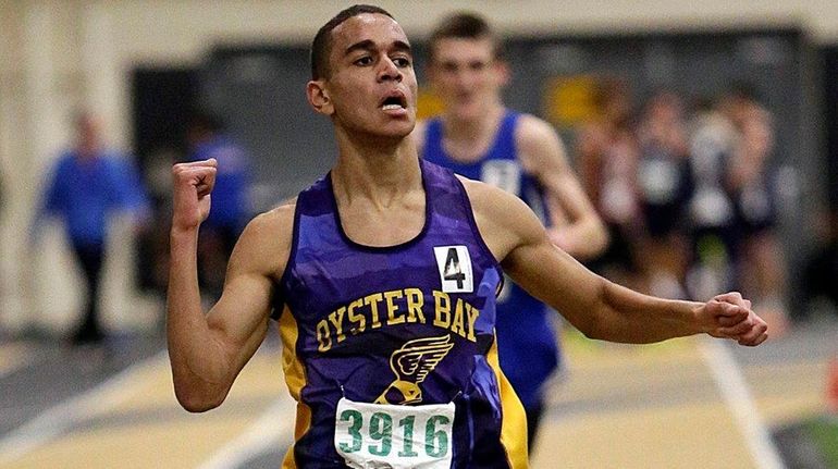 Oyster Bay's Alexander Tosi finishes first in the boys 3200...