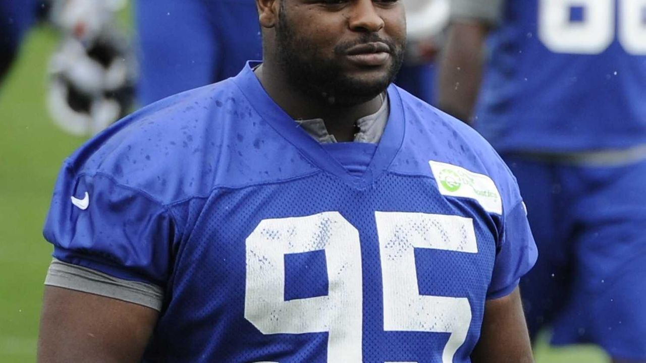 New York Giants defensive tackle Johnathan Hankins (95) celebrates