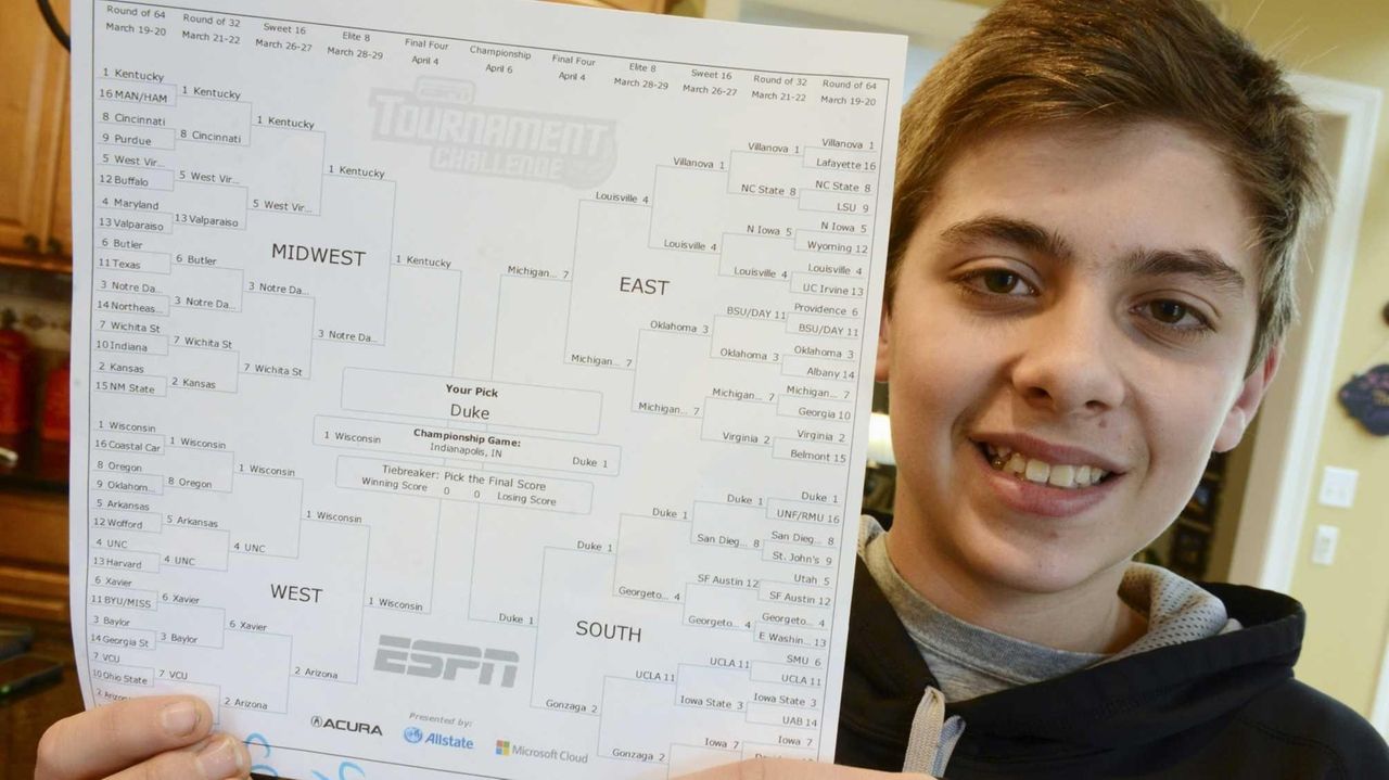 Sam Holtz, 12yearold boy, wins ESPN's March Madness bracket challenge