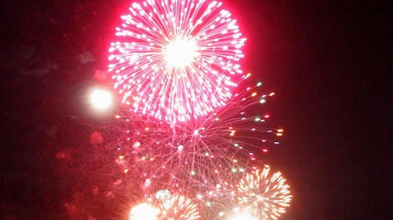 The July Fourth fireworks show is held at Jones Beach...