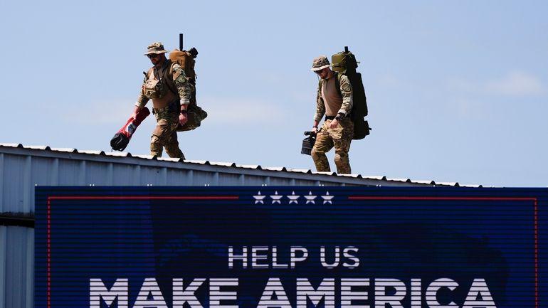 Security gets in position prior to Republican presidential nominee former...