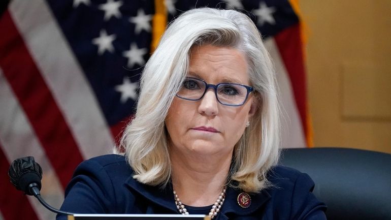 Rep. Liz Cheney, R-Wyo., listens as the House select committee...