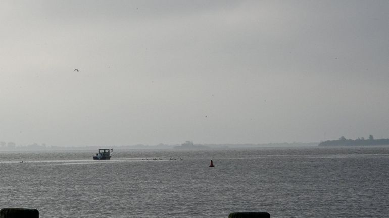 The view from Lindenhurst Marina on Monday, when Long Island...