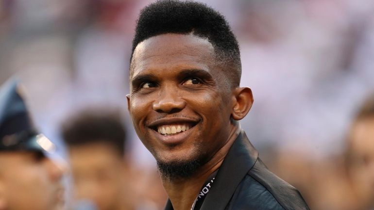 Soccer player Samuel Eto'o watches warmups before an International Champions...