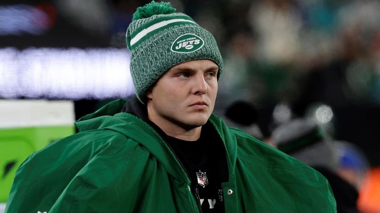 Zach Wilson of the New York Jets at MetLife Stadium...