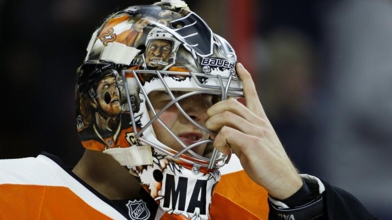 custom painted motorcycle helmets philadelphia flyers NHL helmets come to life with airbrushed flair