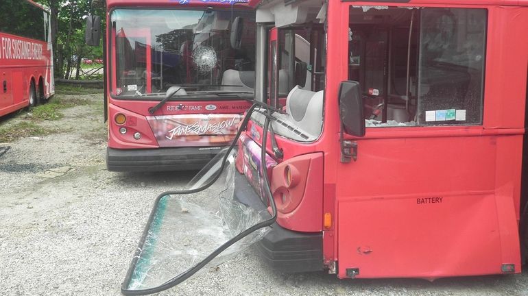 Police are looking for whoever damaged 15 buses in East...