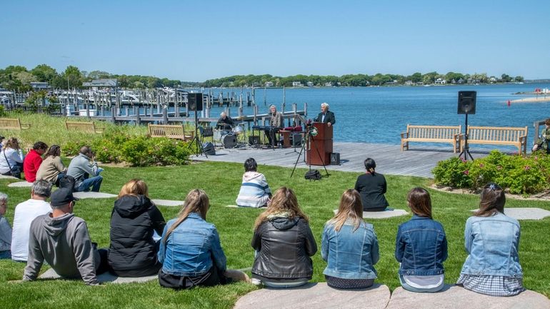 Sag Harbor Mayor James Larocca at Thursday's opening of John Steinbeck...